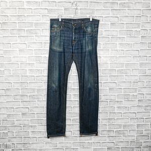 Railcar Fine Goods Men's SPIKES Tapered Cut Denim Jeans Distressed size 34x37